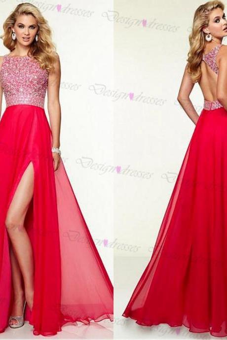 Pretty A Line Square Satin Chiffon Long Prom Dress, Evening Dress C6224